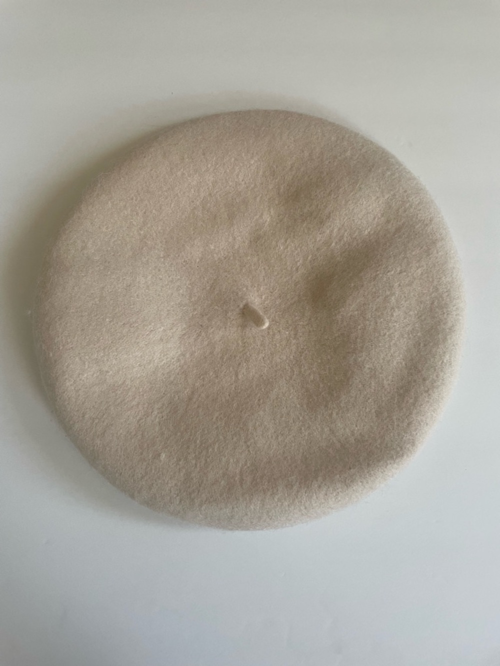 Classic Wool Beret in Light Beige